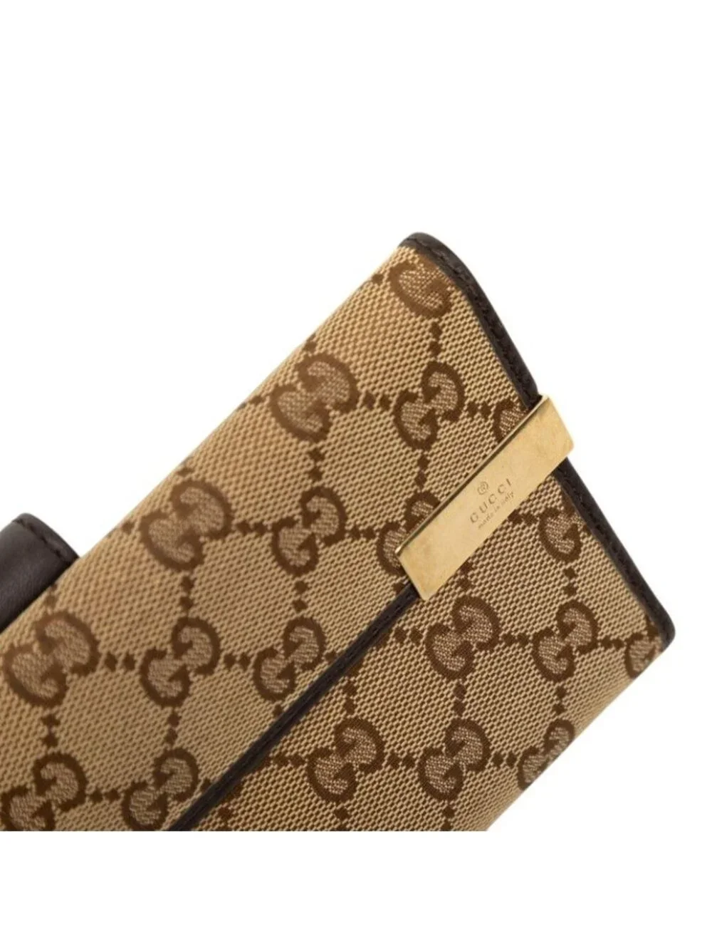 Gucci GG Canvas Wallet Beige Brown